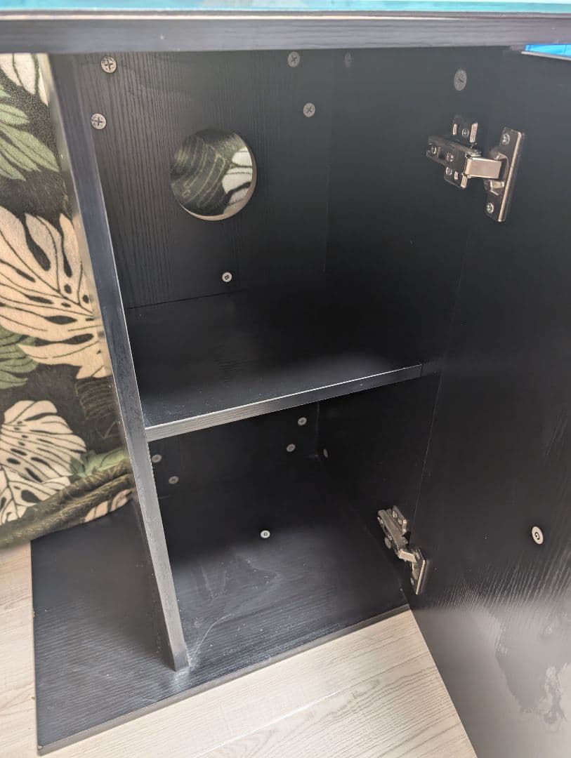 60水槽&水槽台 ガラス天板&底面クッションシートあり(引き取り限定)