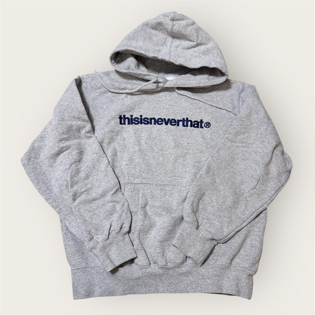 【thisisneverthat】刺繍ロゴパーカー ヘザーグレー M