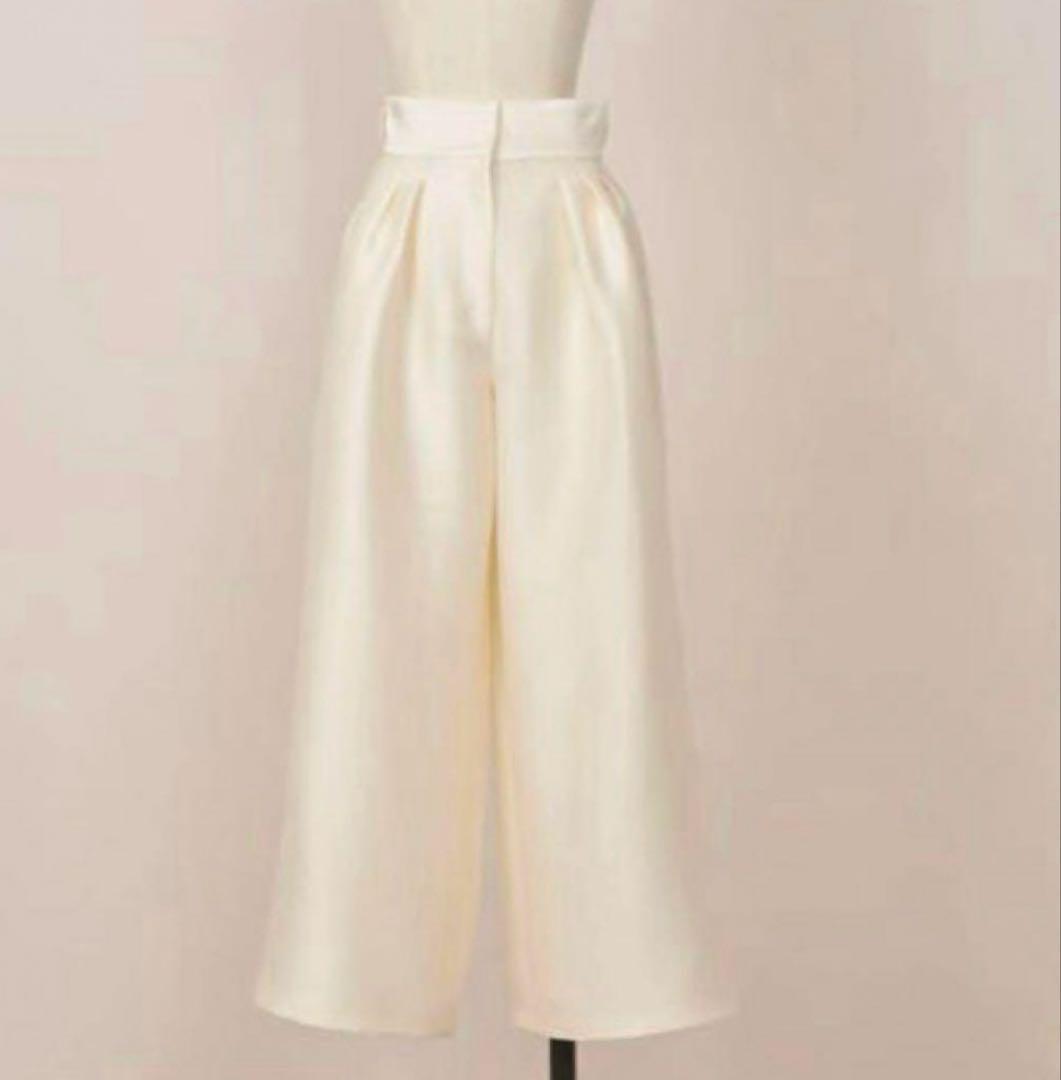 タグ付き Heve ヘイヴ サテン ワイド ブラック バニラ 36