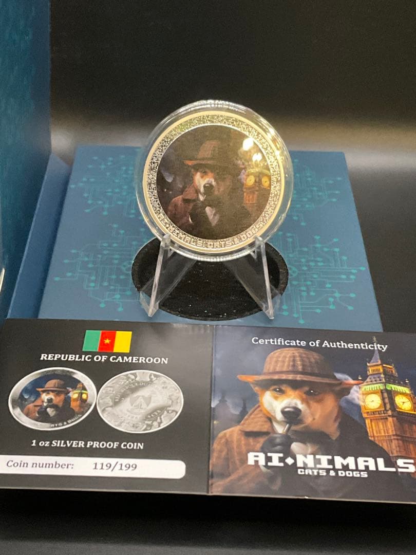 AI ANIMALS CATS & DOGS 1oz シルバープルーフ銀貨