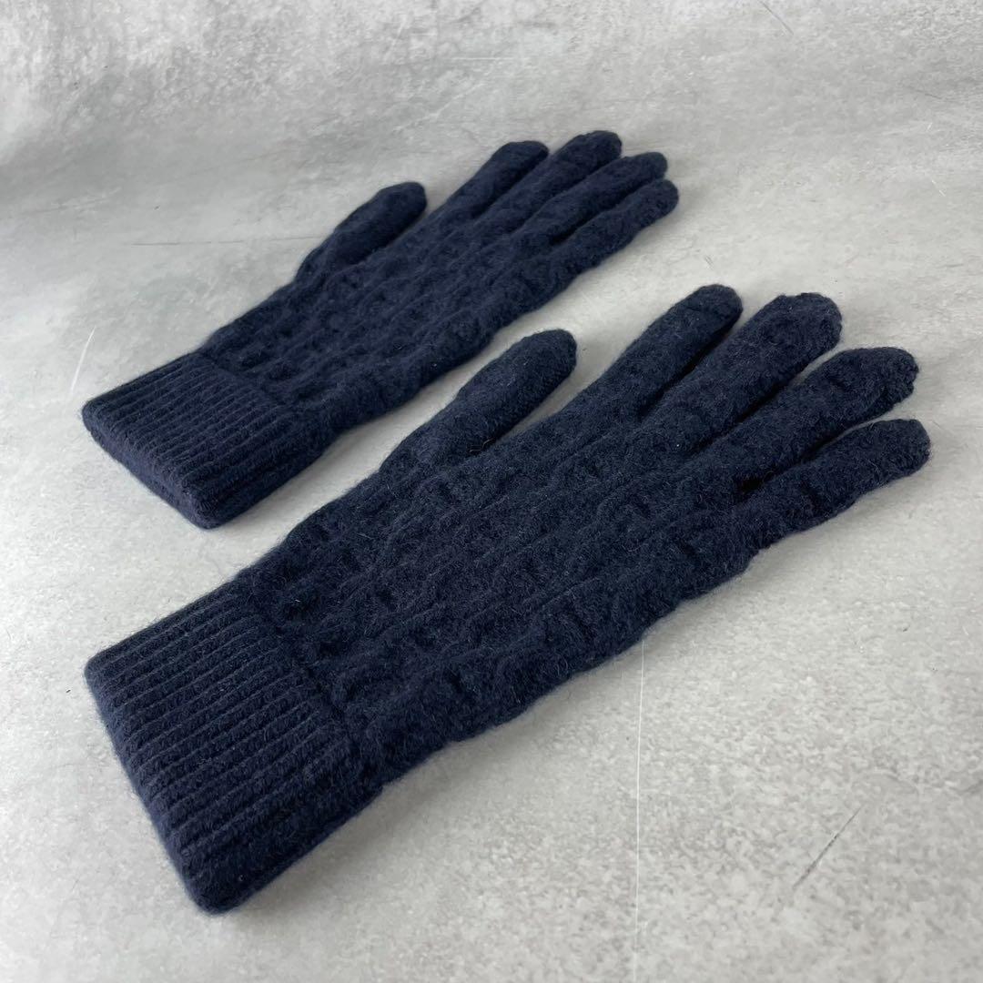 きみ様　箱・ショッパー付　HERMES エルメス　トリ・マイヨン　カシミア手袋