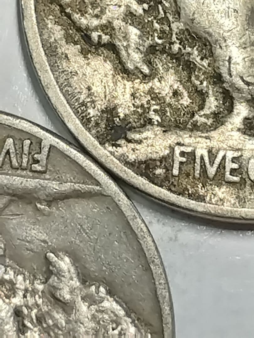 fv01 エラー硬貨 1913年-. インディアンヘッド 5セント 盛り土