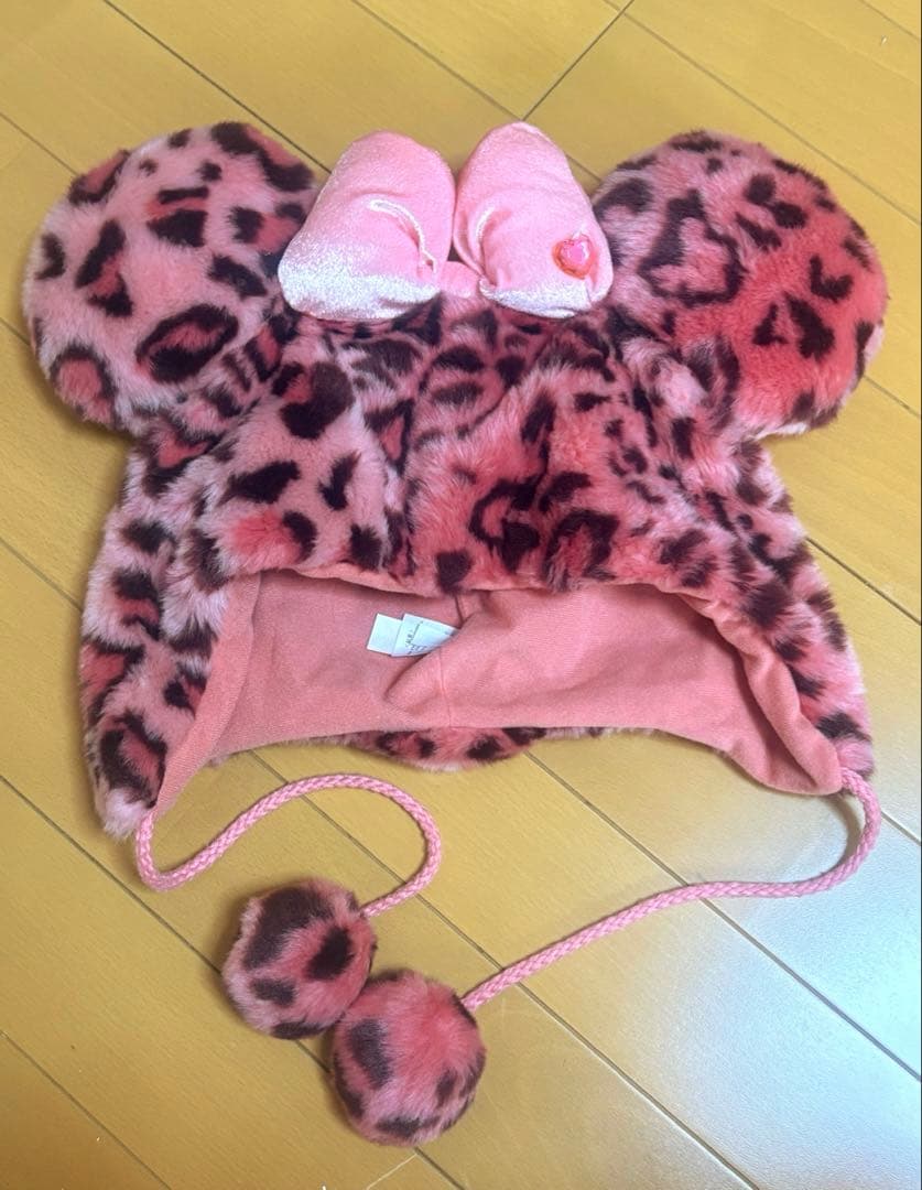 ディズニー ファンキャップ ミニー 豹柄 ヒョウ柄 ピンク 平成 廃盤 レア