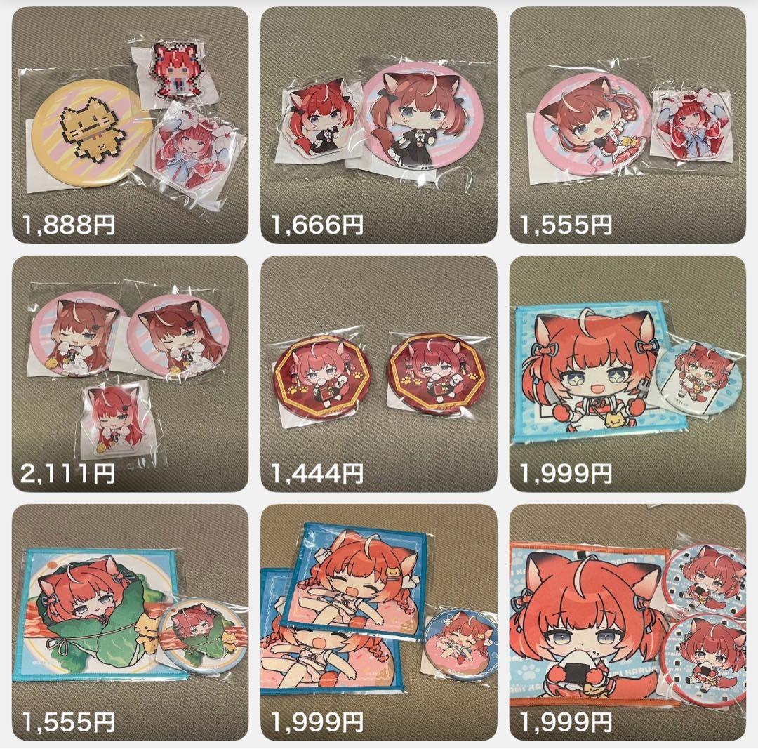 赤見かるび Crazy raccoon 缶バッジ アクリルバッジ コースター