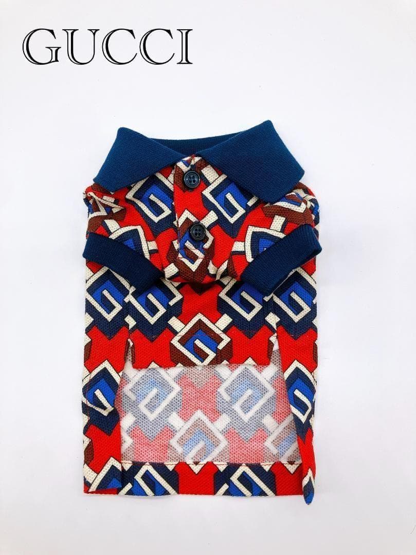 GUCCI コットン100% 総柄 ドッグウェア 犬用 表記サイズ XXS