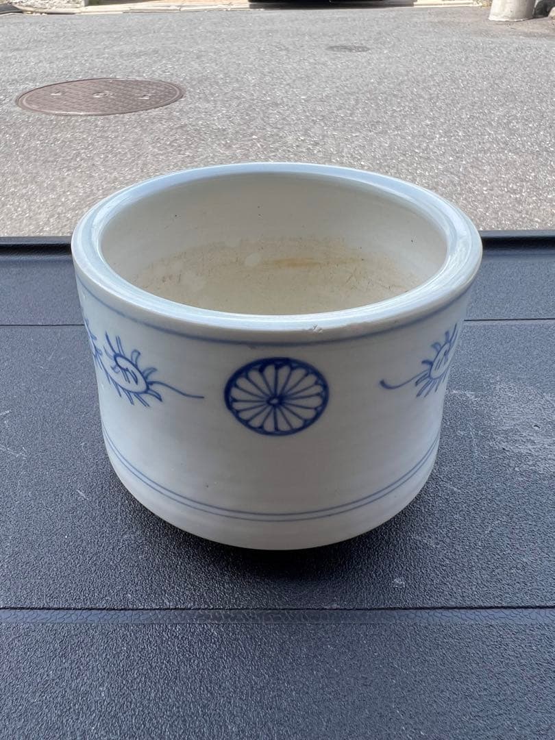 火入れ 染付 唐草紋 火鉢 菊紋 香炉 古伊万里 江戸 明治 古美術 JAPAN