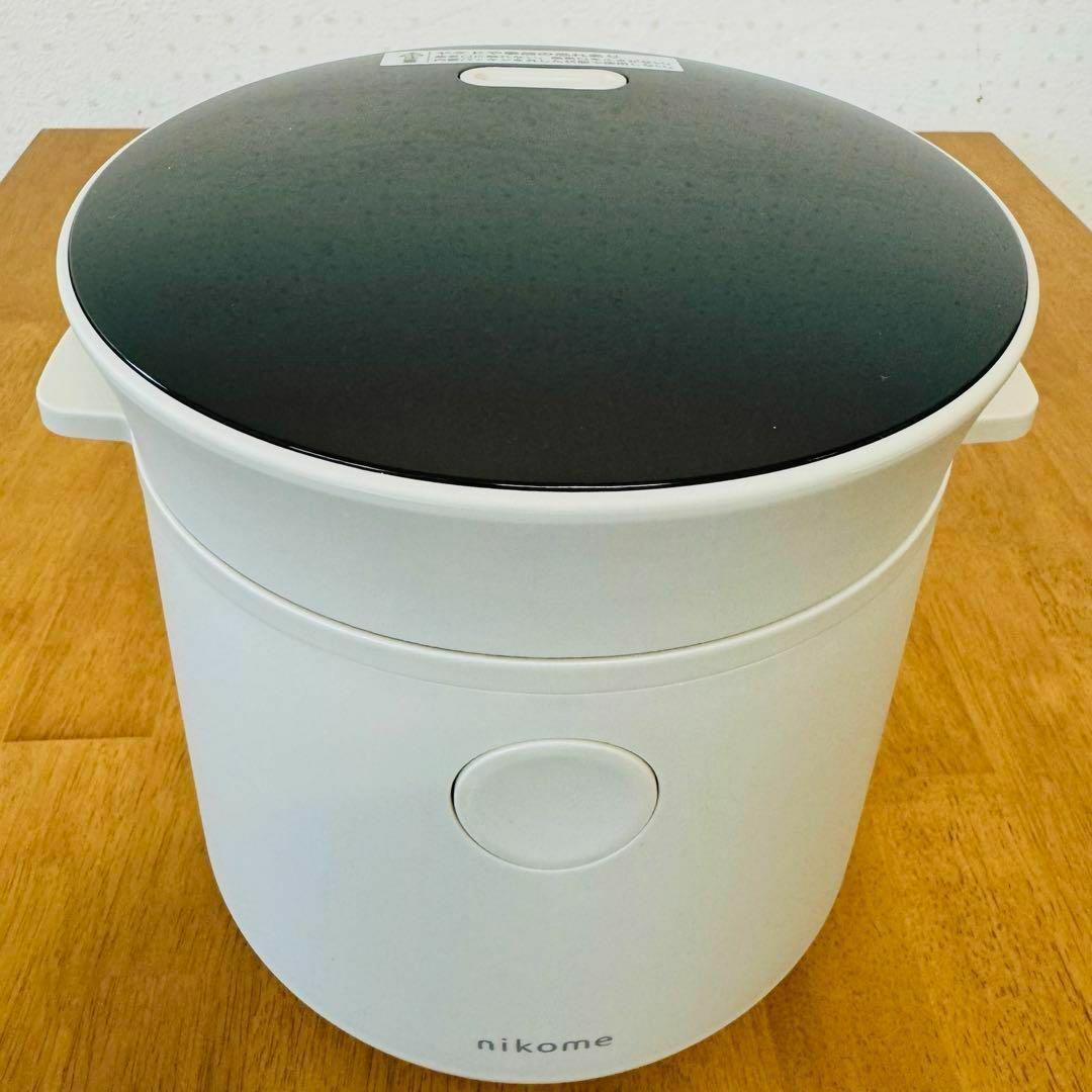 *おしゃれ家電★ 1年保証 炊飯器 2合 レシピ付 ホワイト 他カラー有