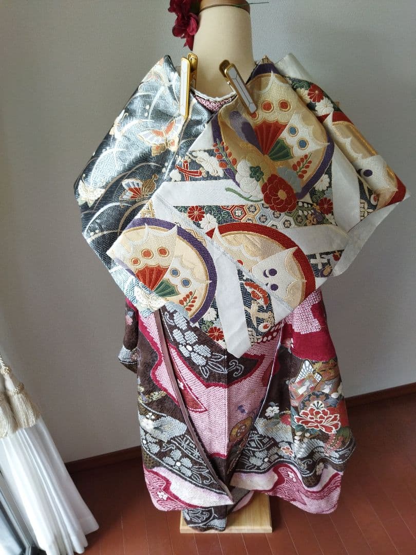 riy＊様　434.練習用にも！　振袖と袋帯2点セット　正絹　フルセット　成人式