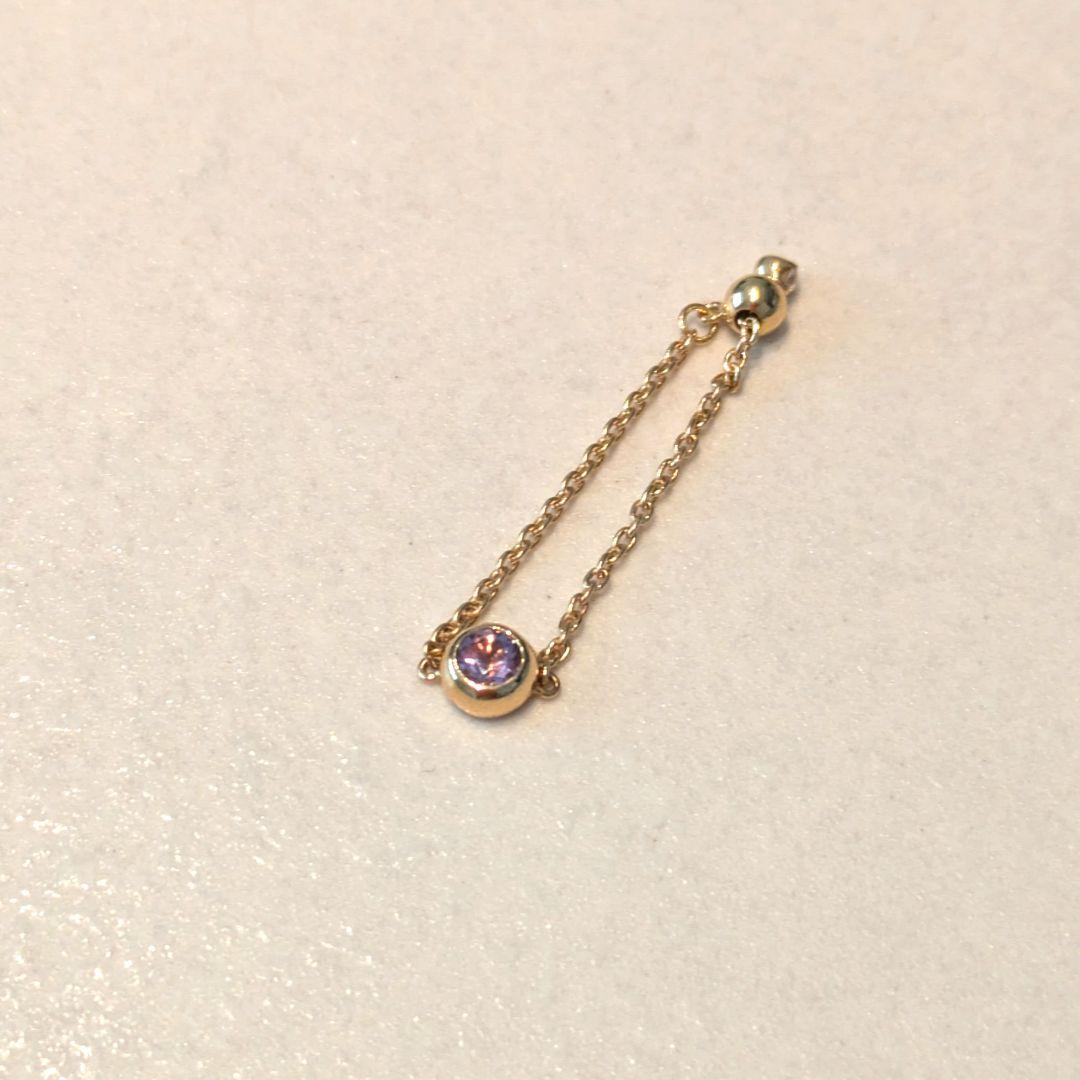 オレフィーチェ K18YG ローズアメシスト バース ヌード チェーン リング