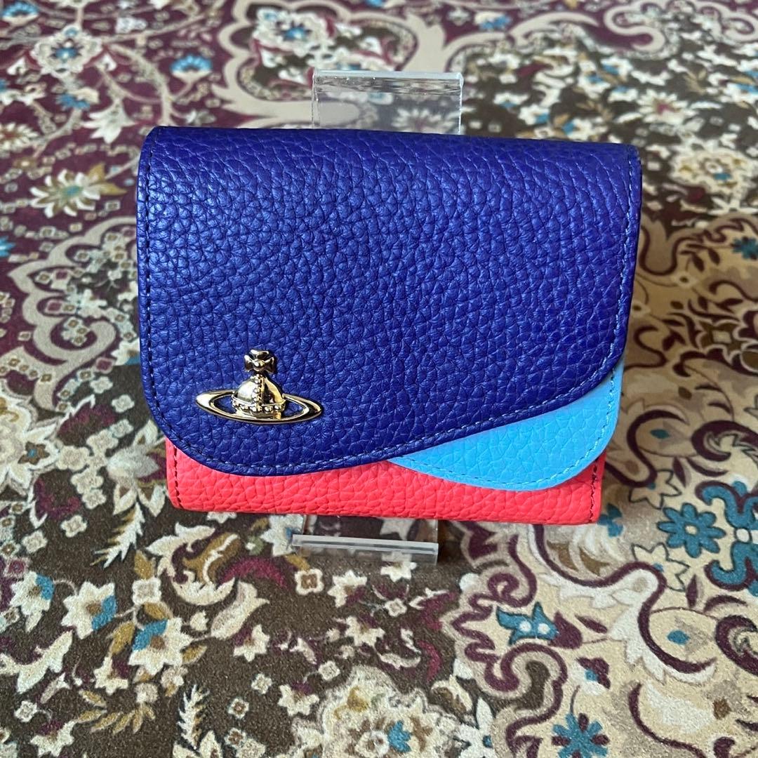 《美品》 Vivienne ダブルフラップ 二つ折り財布 マルチカラー