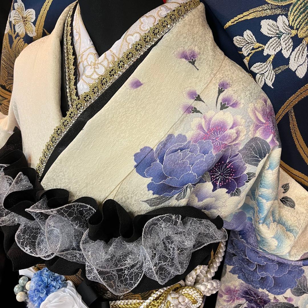 ◾️振袖フルセット■大輪牡丹桜◾️銀通し■成人式振り袖■振袖一式