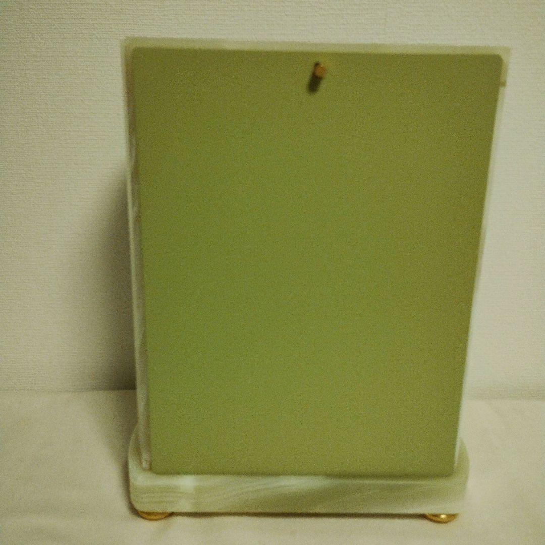 新品リズム電波置時計重厚感ある綺麗な大型グリーンオニックス石枠QE2 -S47N