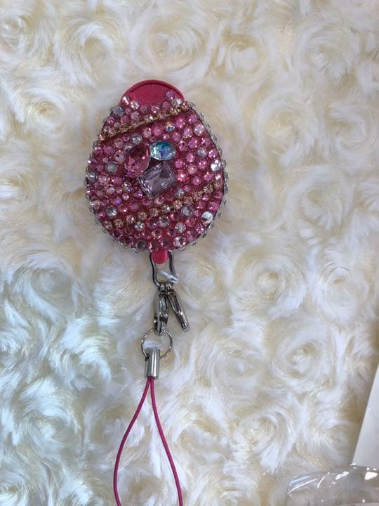 ネックストラップ★プティ★スワロフスキーデコ【ローズ】