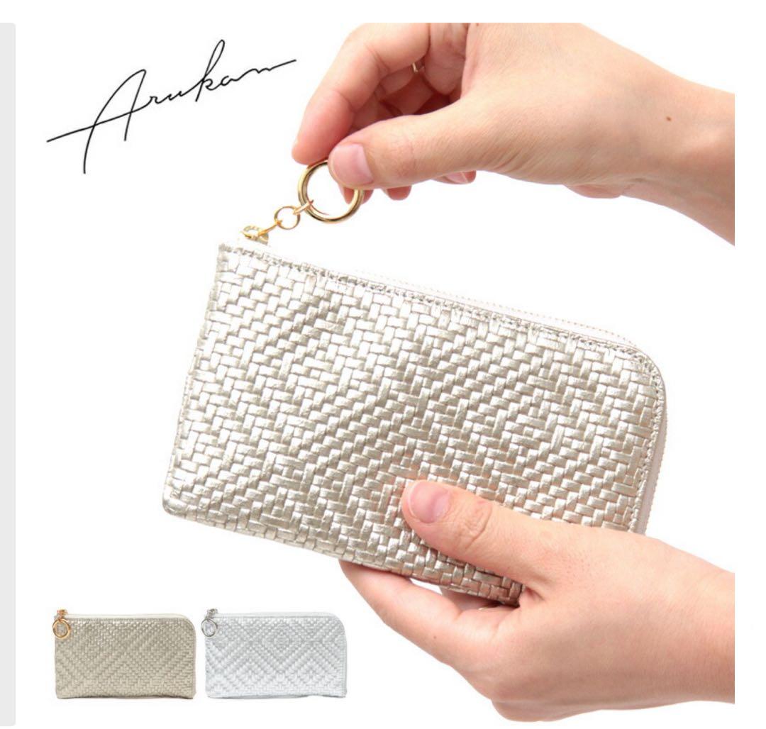 新品◎コンパクト財布金運アップパネロ ショートLファスナーゴールド　小さめ長財布