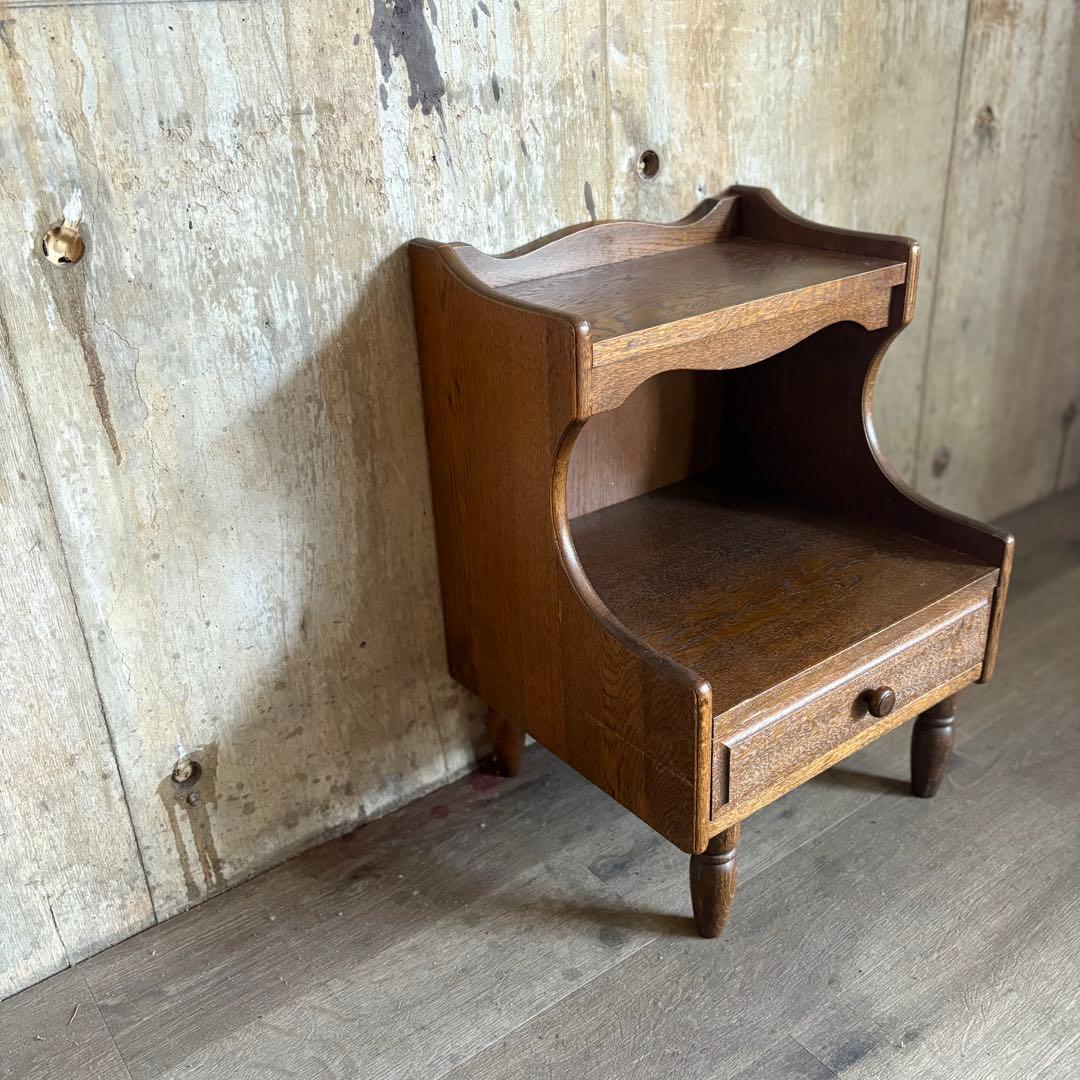 ヴィンテージ　ベッドサイド　ミニラック　オーク　無垢材