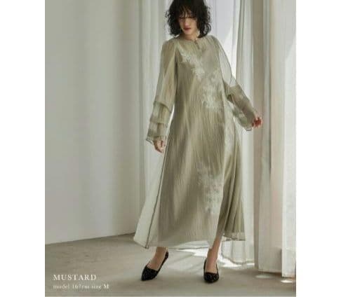 訳あり niana ニアナ ドリードール シアーAラインワンピース M 結婚式