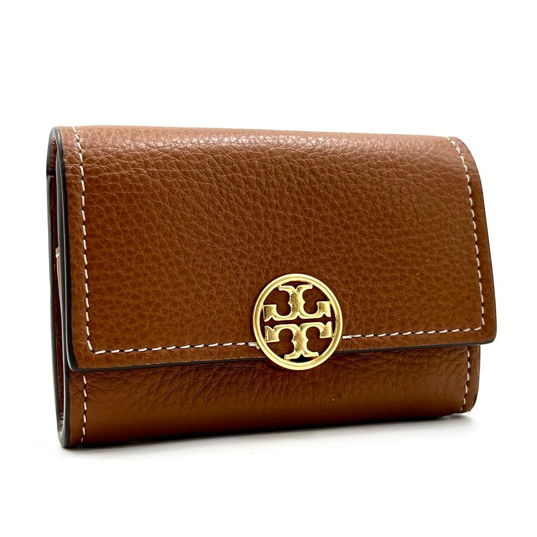 完売品・未使用保管品 トリーバーチ エレノア 折り財布 ケース レザー 茶