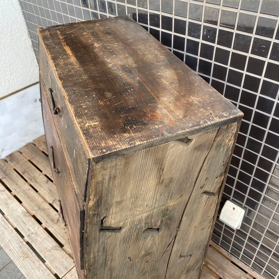 明治 時代箪笥 骨董品 四段 古民家 蔵出し 古家具 アンティーク 店舗什器