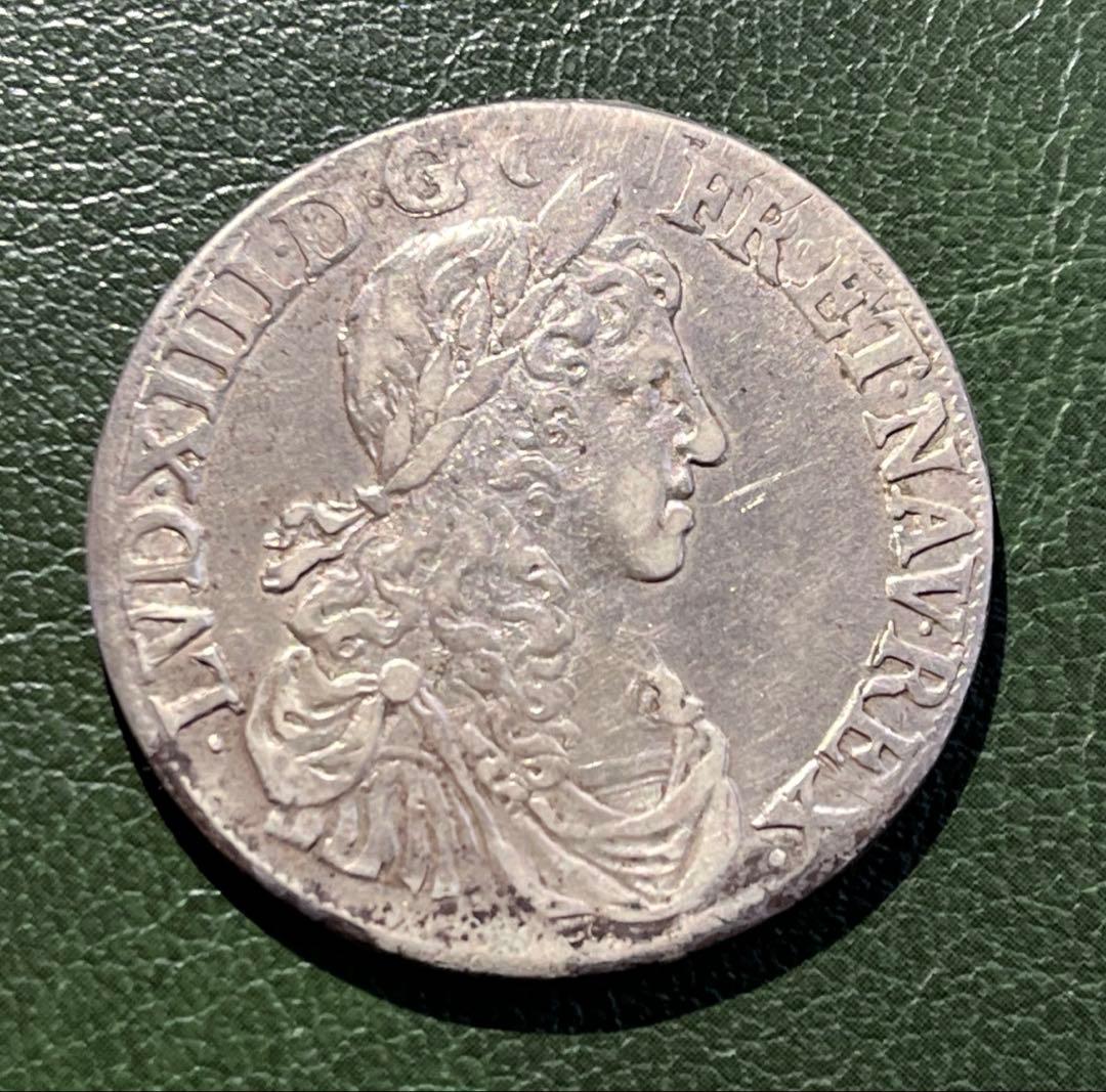 フランス　ルイ14世ハーフエキュ銀貨　1662年