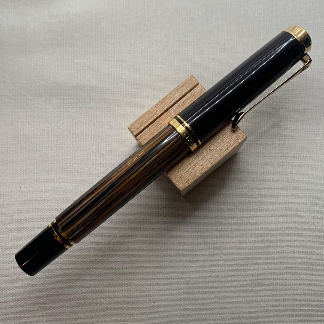 【美品】【箱備品付】ペリカン　スーベレーン　M400SE 茶縞 14C EF