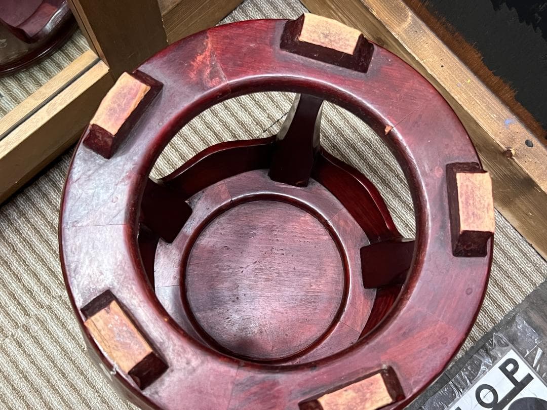 ※スツール 花台 螺鈿象嵌細工 ①