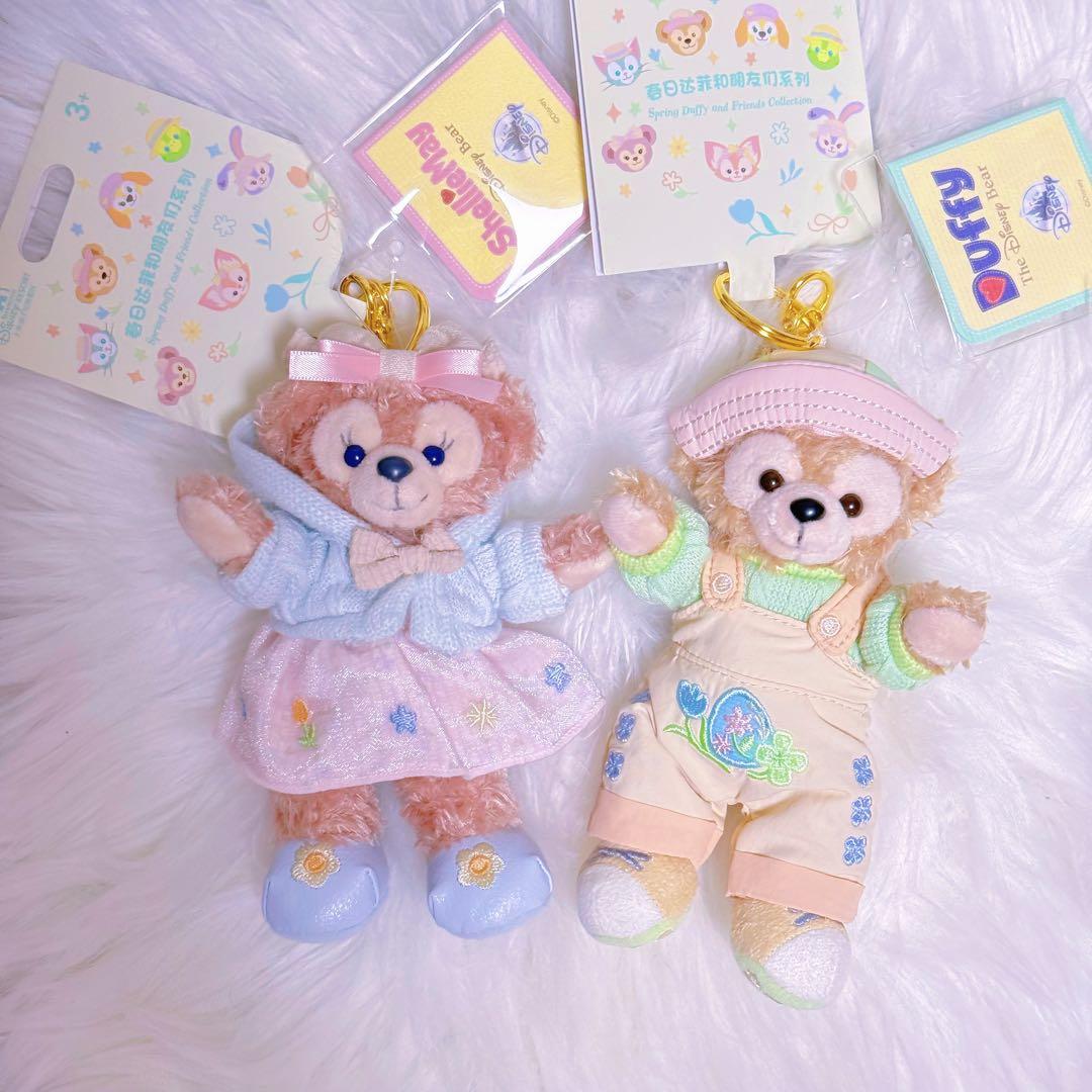 上海ディズニー新作 春日　ダッフィーシェリーメイ　ぬいぐるみキーチェーン