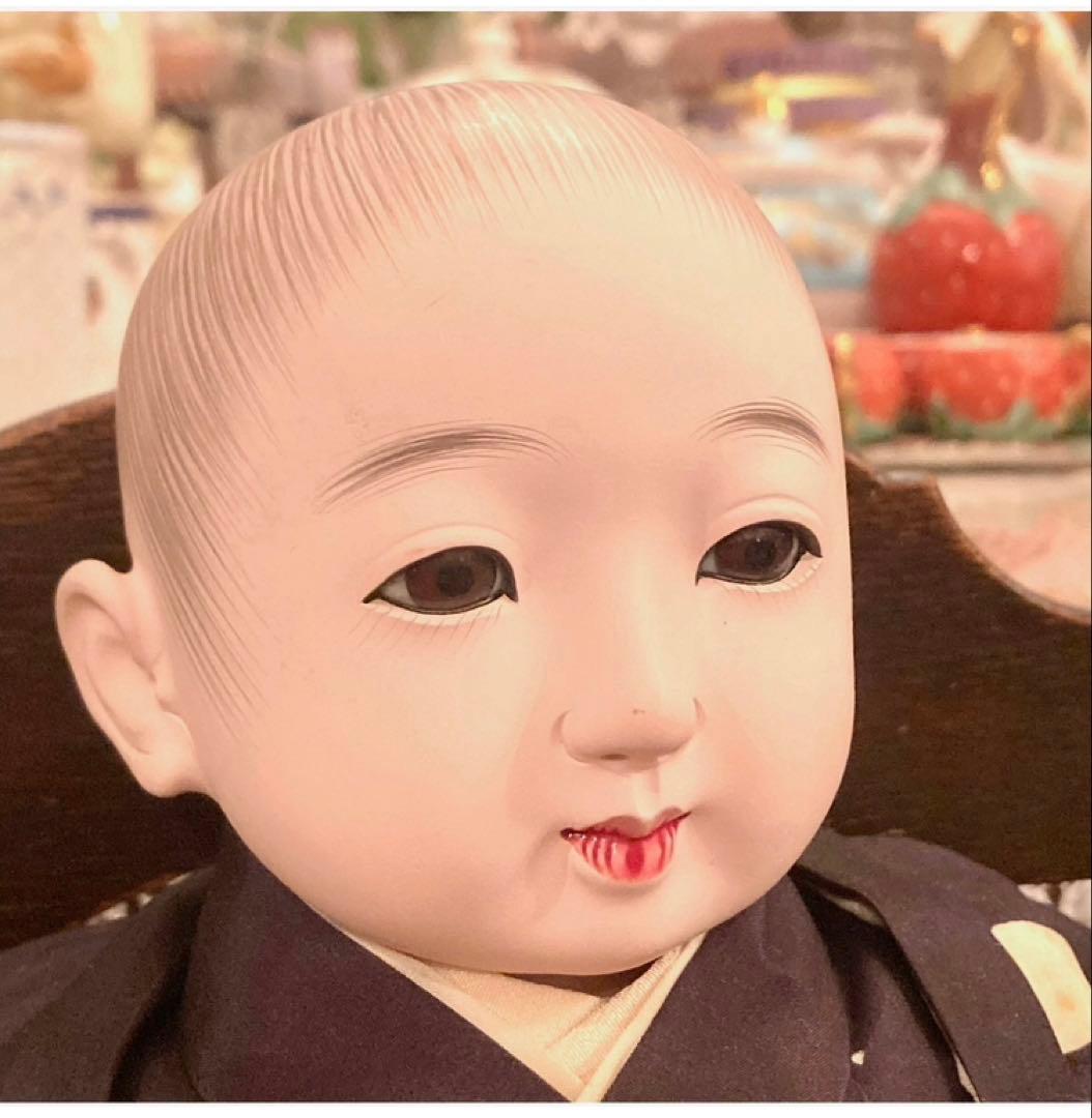 美品　アンティーク　市松人形　男の子　年代もの　昭和初期　お着物　ビンテージ