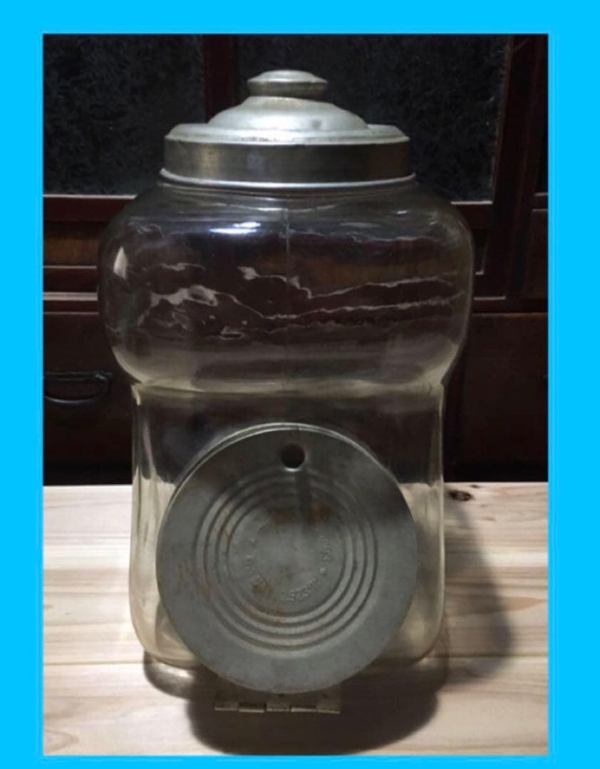 10★ブィンテージ★ガラス ケース★タバコ入れ★エンボス★気泡★ゆらゆら 波★