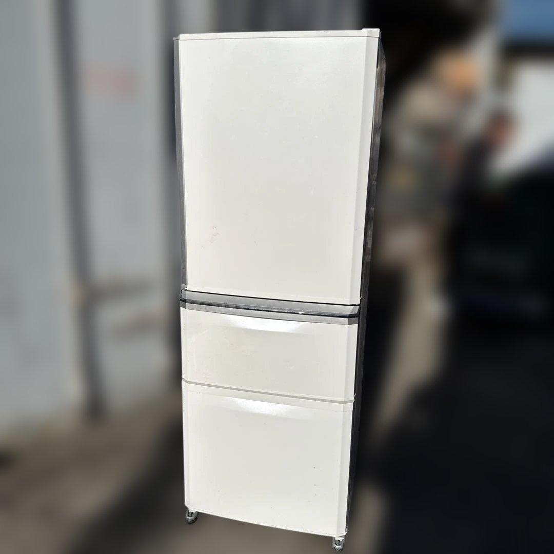 三菱MRC 34Ywホワイト 3ドア冷蔵庫 下段冷凍庫付き３３５L