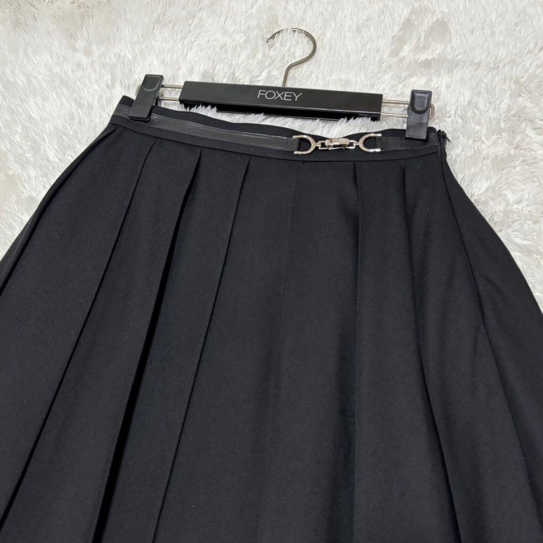 20年　FOXEY フォクシー　プリーツスカート　40151 ウール混　現行