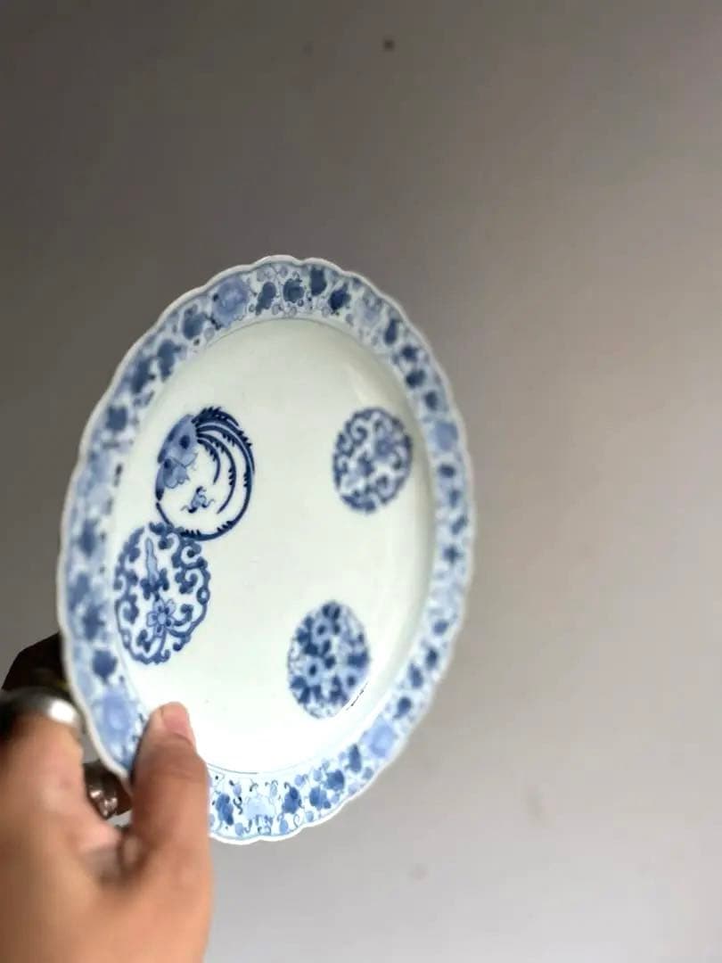 【ケイト様リクエスト】923 骨董 アンティーク 古伊万里 花唐草輪花皿 4点