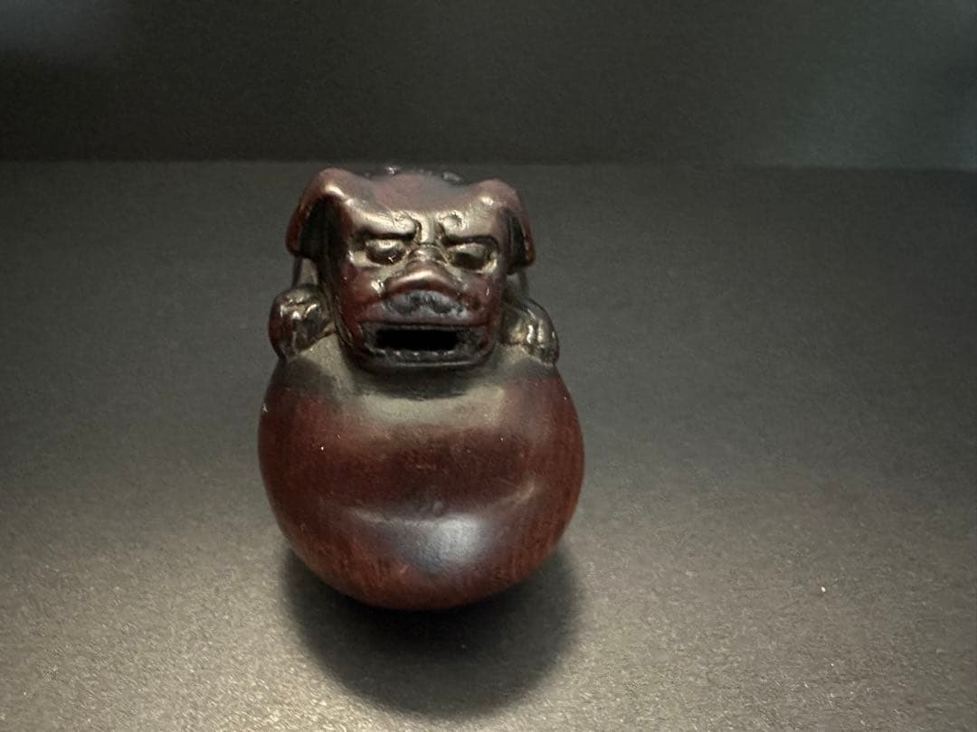 【根付(netsuke)】犬の根付　木製　江戸時代