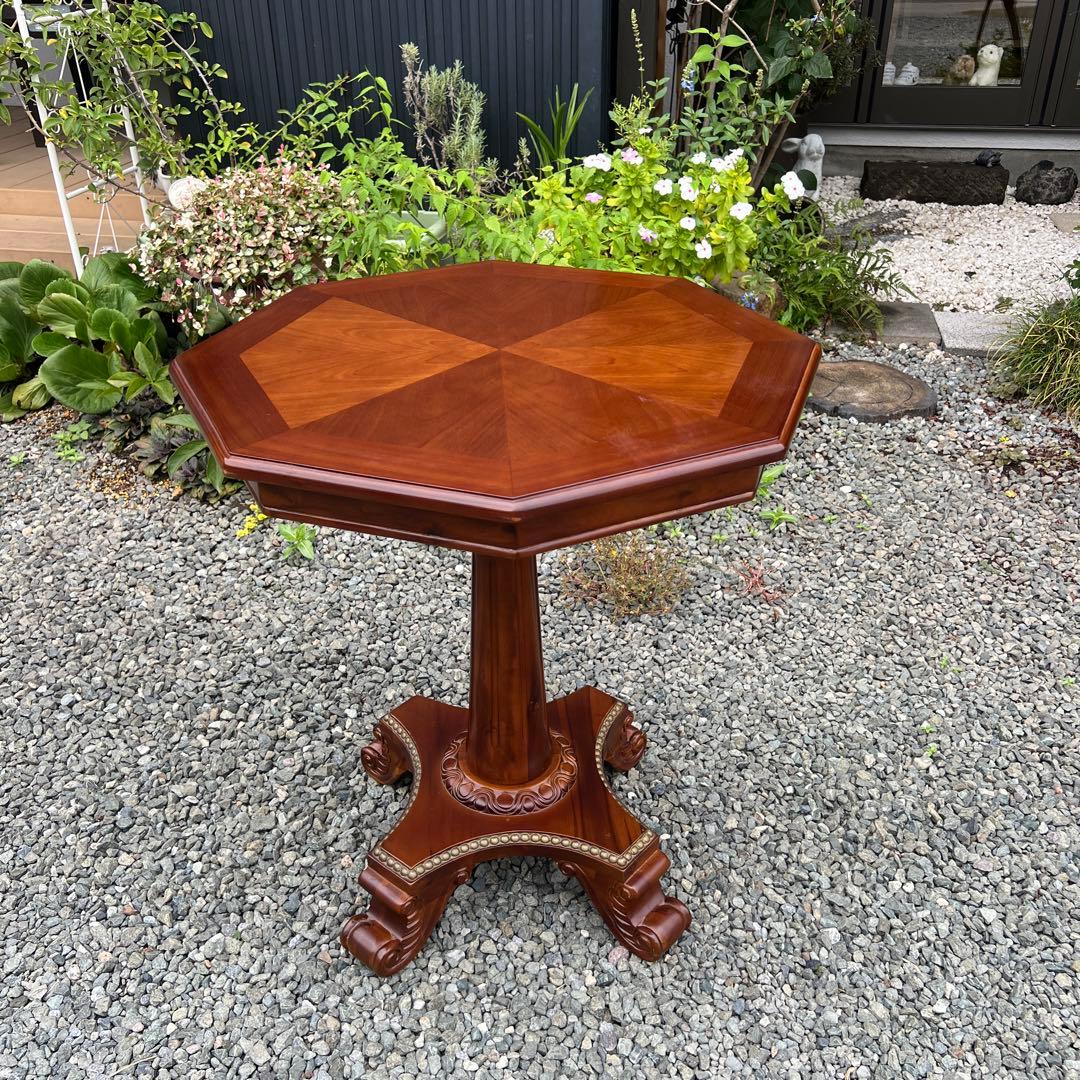 アンティーク 家具 サイドテーブル 八角形 コーヒーテーブル 希少 スタッズ