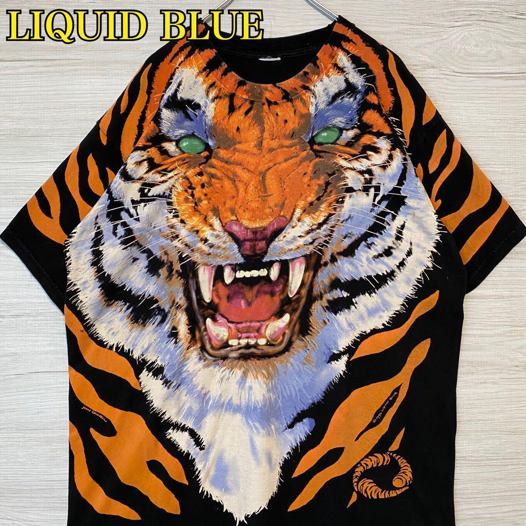 【入手困難】リキッドブルー　アニマルプリント Tシャツ　虎　タイガー　総柄　海外