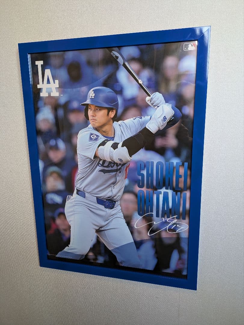 大谷翔平選手、2025年カレンダー、ドジャース、ＭＬＢ、永久保存版、額・箱付