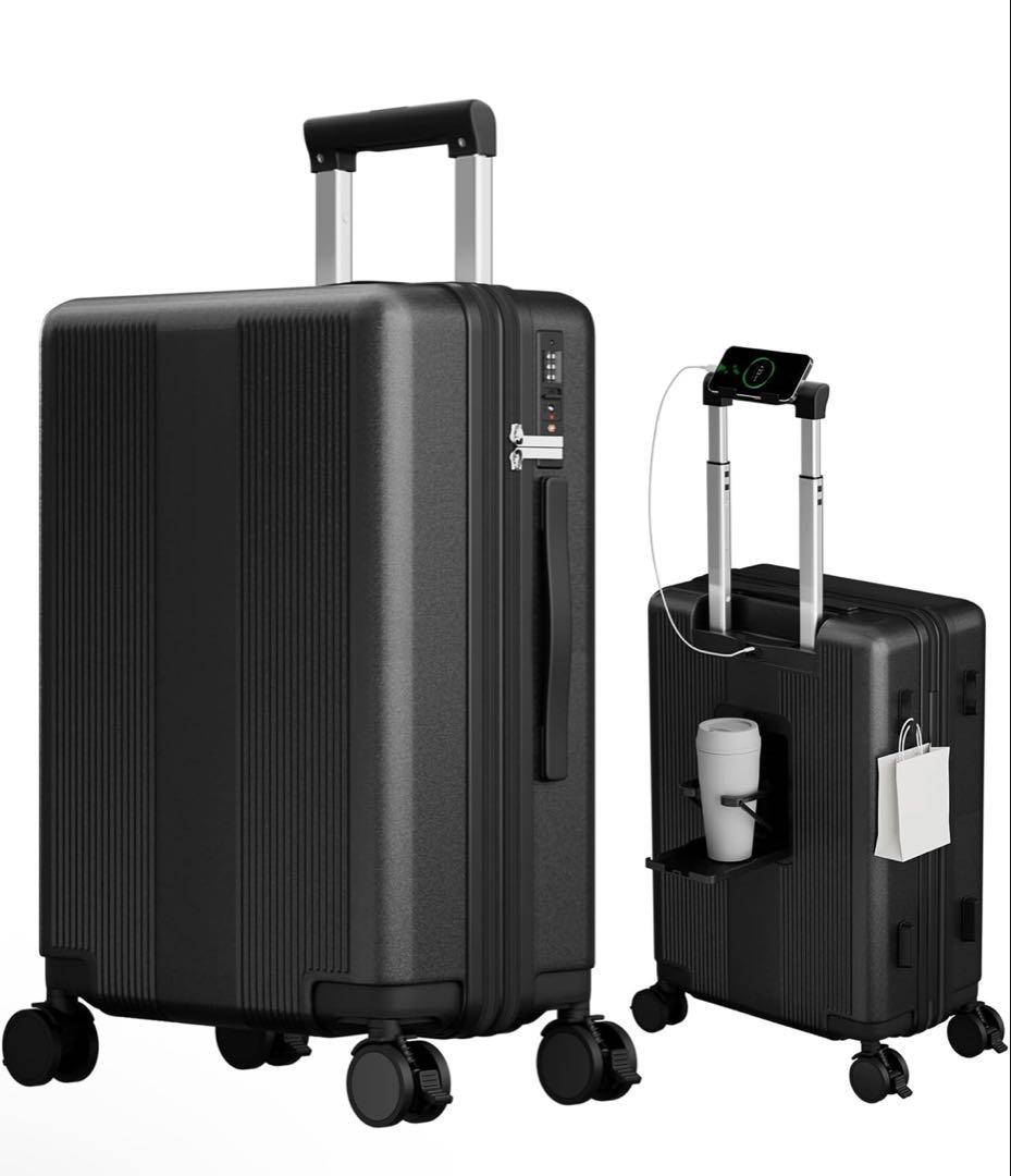 キャリーケース ブラック , Mサイズ (4～7泊)