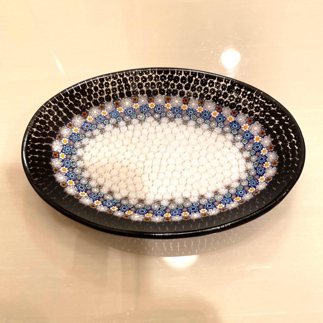 ベネチアンガラス ミルフィオリ 小皿 ムラーノガラス ヴェネチアンガラス