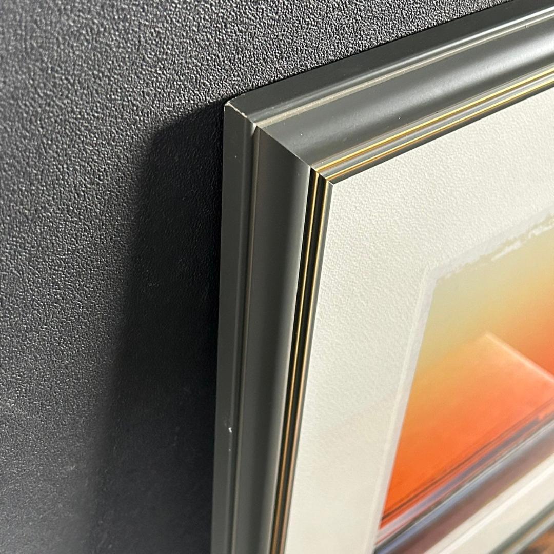 美品 沢田哲郎「Sun rise」シルクスクリーン 直筆サイン入り 額縁入り