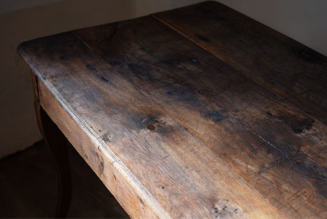 アンティーク　フランス　テーブル　ダイニングテーブル　オーク　什器　古木