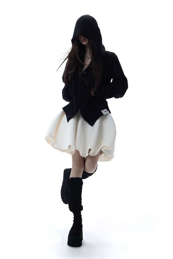 スカート theredthread S tweed flare skirt