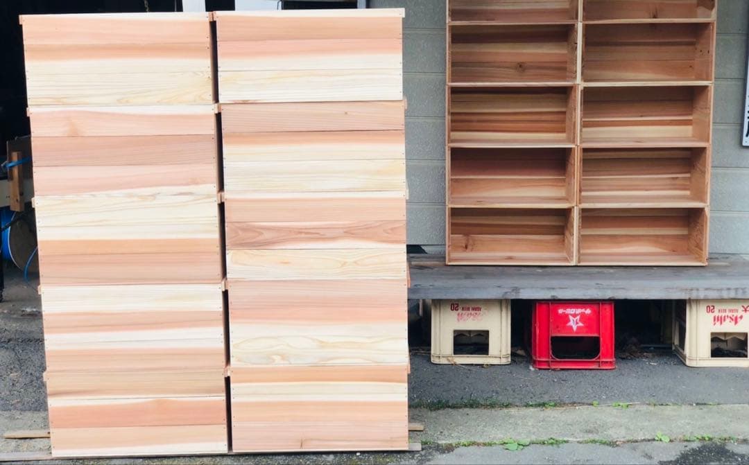 ぽの木 蓋付 通常 りんご箱 5箱