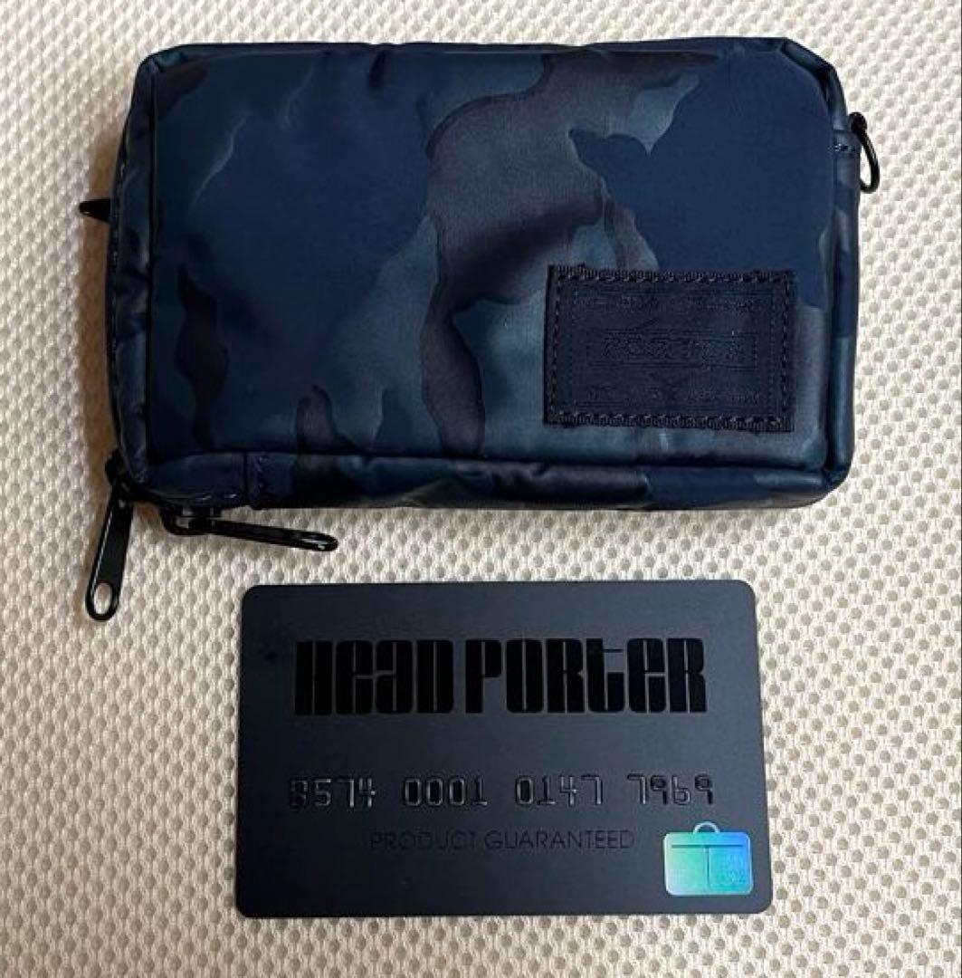 【HEADPORTER】MASTER NAVY　カモ柄小型ポーチ