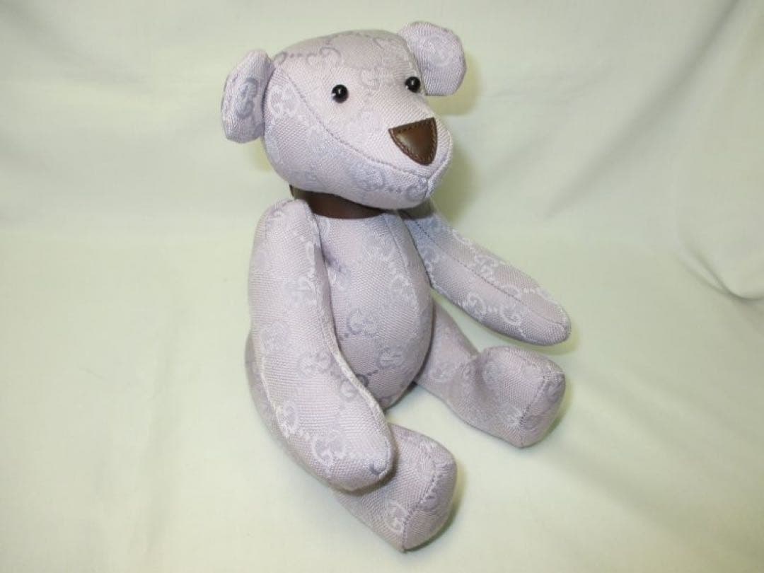 未使用品 グッチ テディベア くま ぬいぐるみ GG パープル 本物 箱付き