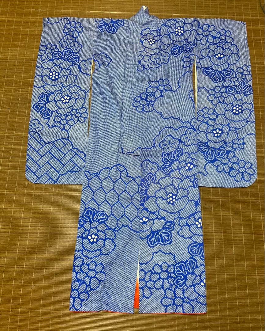 BC！総絞り　振袖　青　長襦袢セット