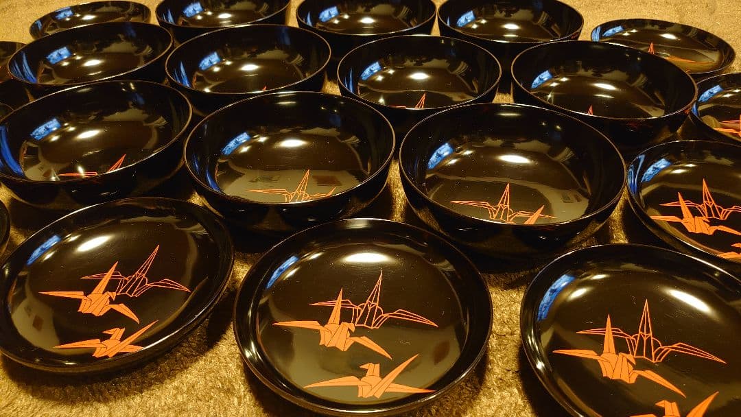 輪島塗　漆器　蒔絵　蓋椀　蓋物　蔵出し　１０客