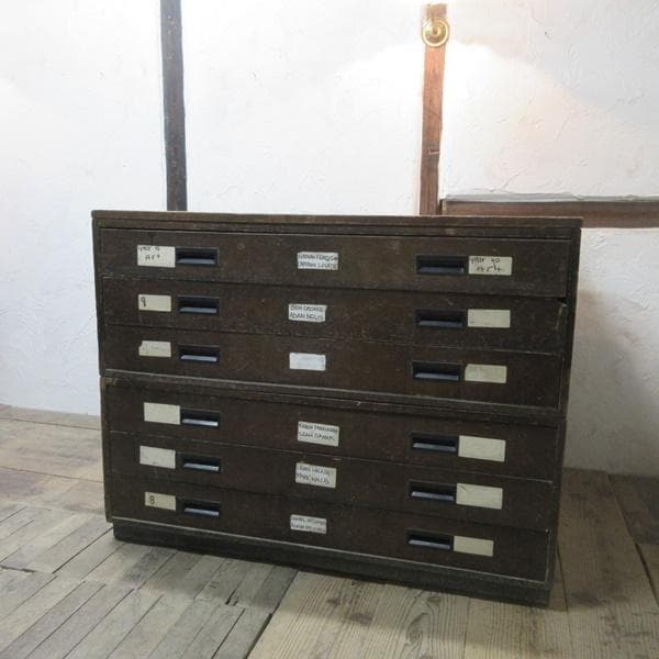 イギリス アンティーク 家具 アーキテクト チェスト 製図 図面入れ 6372c