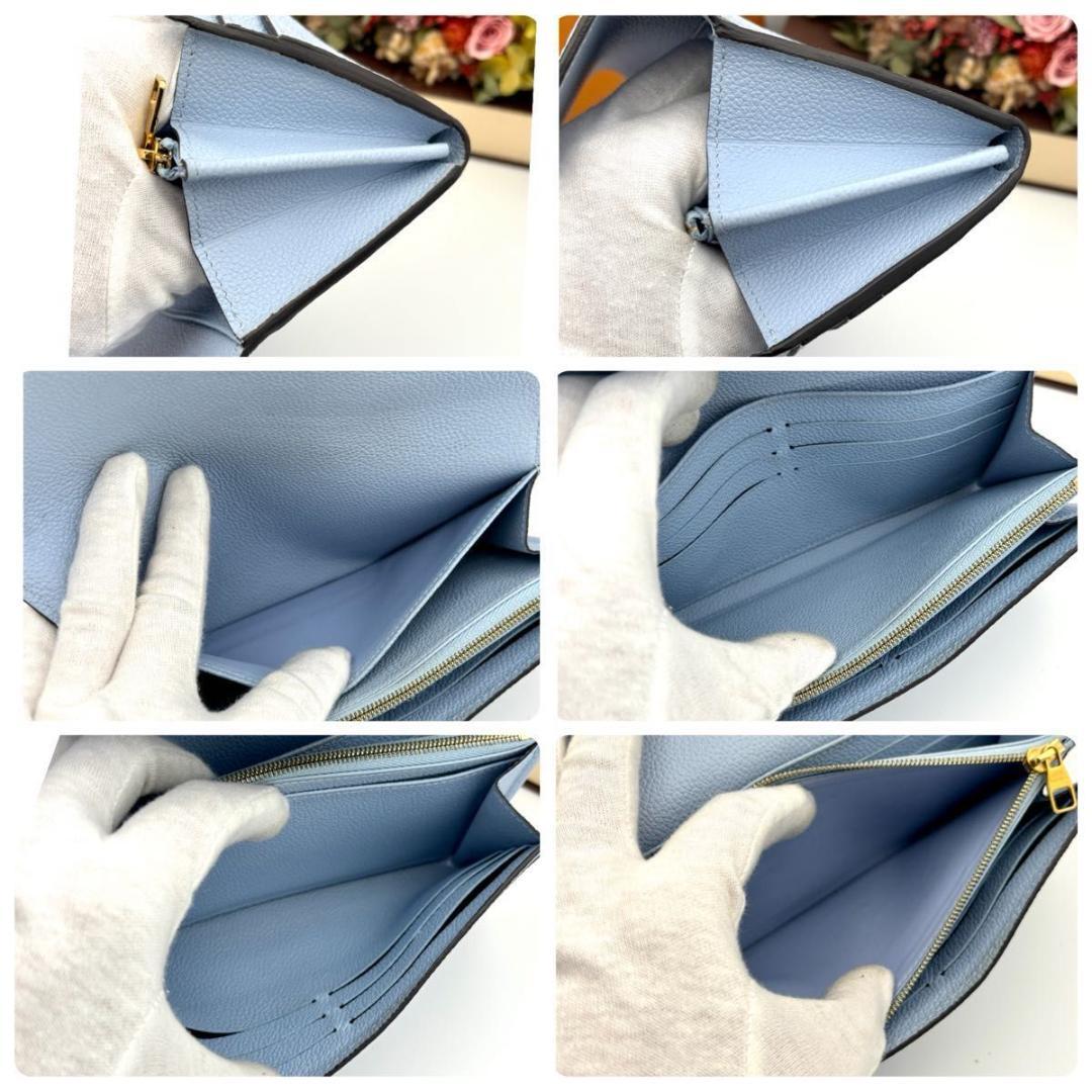 【日本限定】 ルイヴィトン アンプラント ポルトフォイユ サラ ブルー 長財布