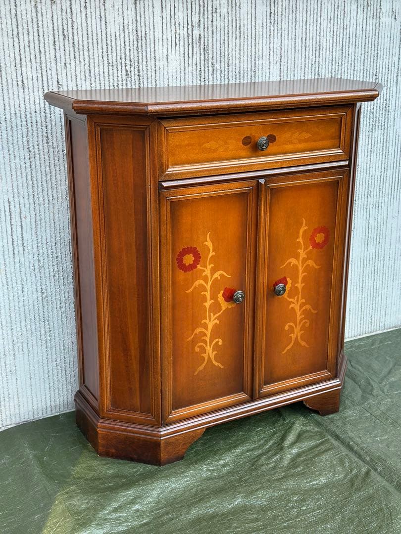 【コンソール】イタリア　象嵌　キャビネット　収納　花台　飾り台　アンティーク◎