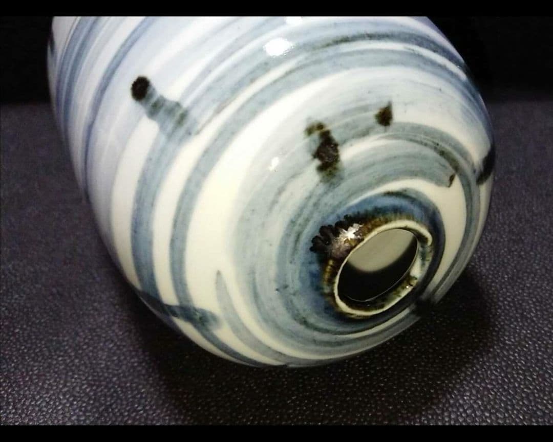 浅見隆三 青・白磁 染付 壷