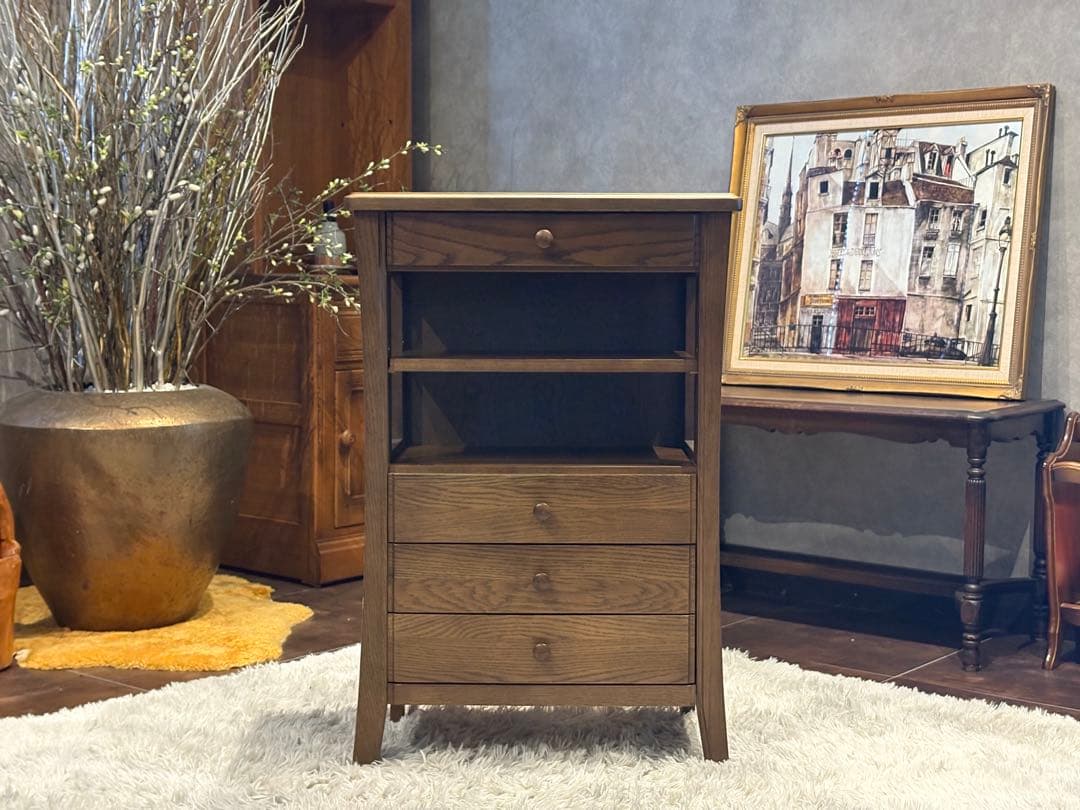 迪卡　起立木工　キャビネット　電話台　収納　ビンテージ　無垢材　IZ